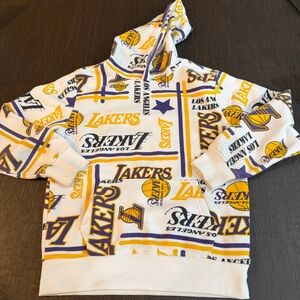 NBA Kids Lakers Themed Hoodie - Yellow, White, Purple Sz M (10-12)